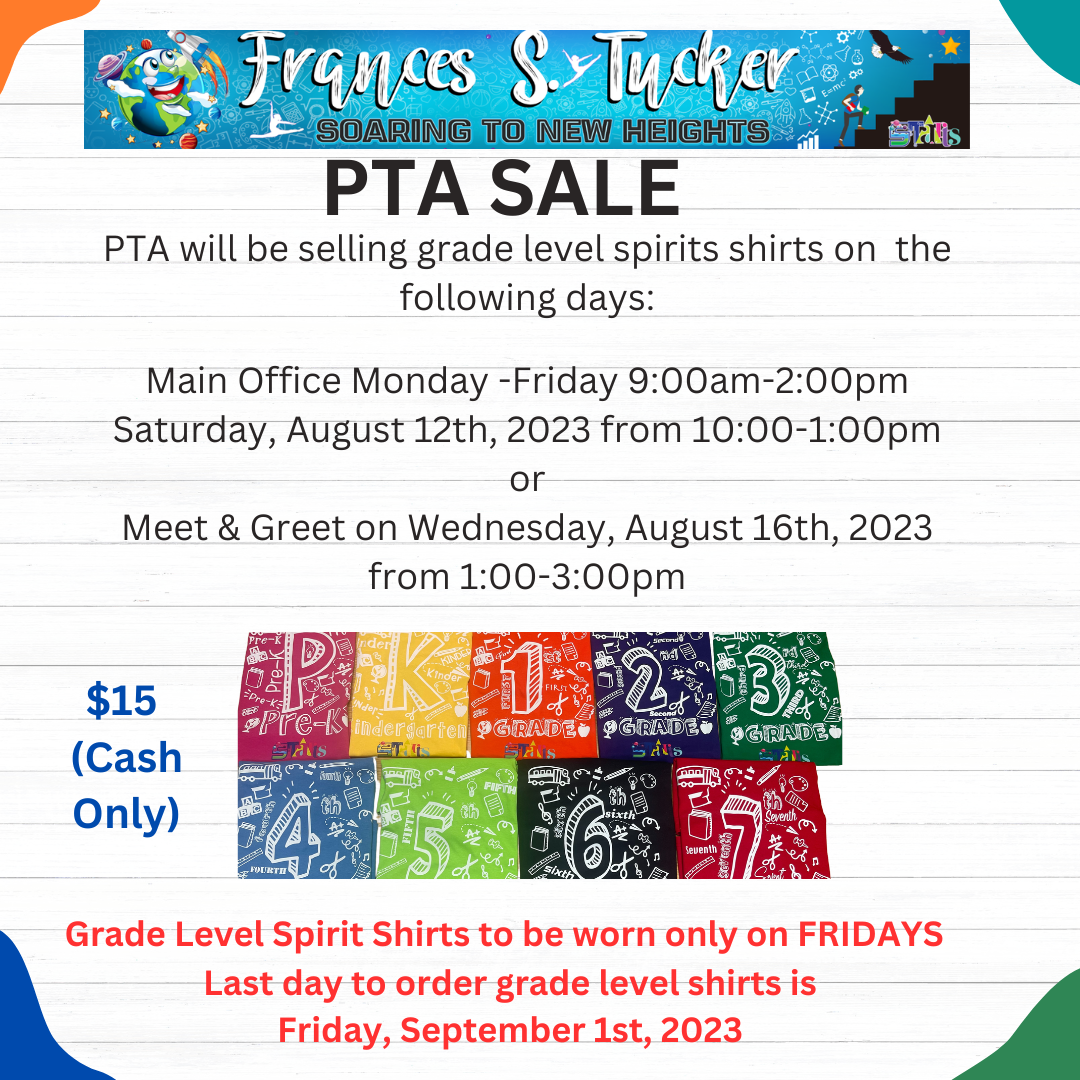 PTA Sale (times vary see flyer)